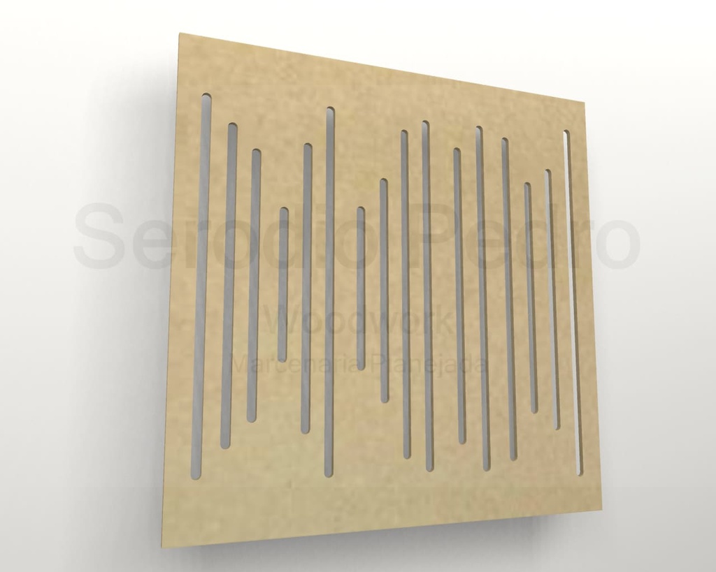 Difusor acústico Sound Wave W1 em MDF Cru 50x50x6mm com Espuma