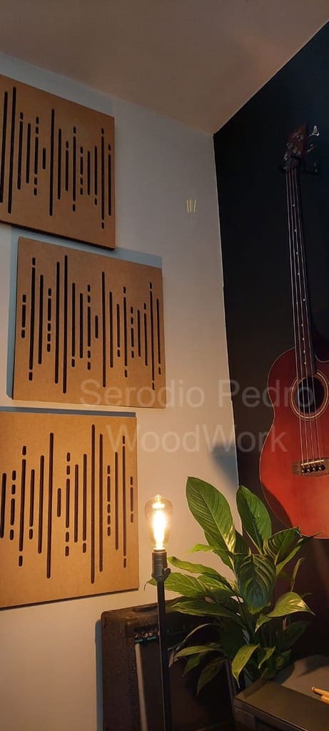 Painel em mdf sound wave W2 50x50cmx6mm para absorvedor e difusor acústico